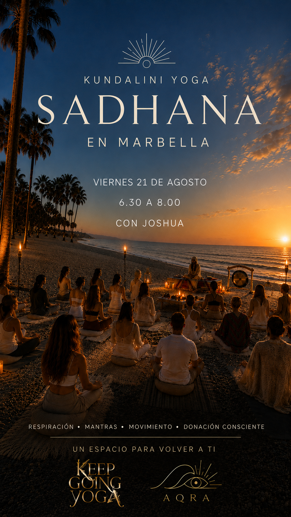 Viernes 21 de agosto · 6:30–8:00 · Con Joshua